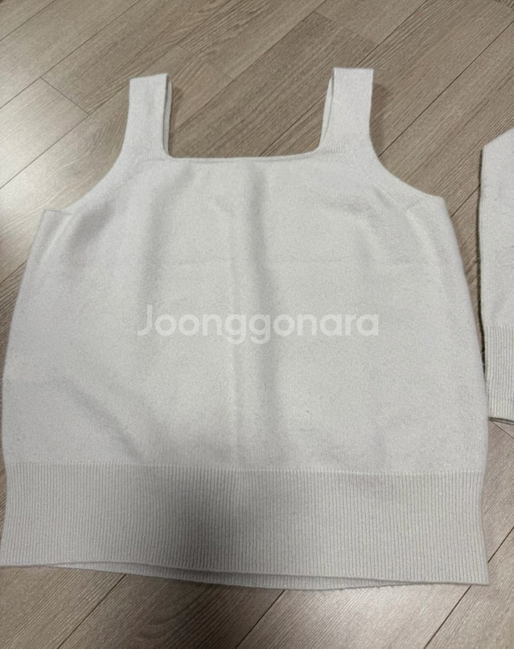 더캐시미어 캐시미어 홀가먼트 니트 가디건 /슬리브리스 니트탑 에크루85--3