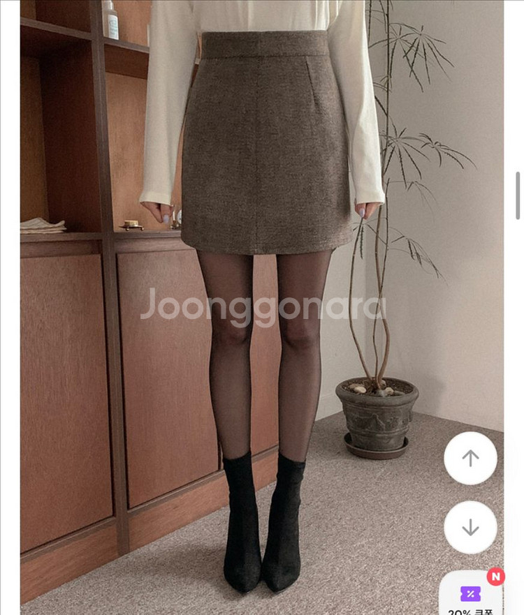 에이블리 헤링본 울 미니스커트 M--1