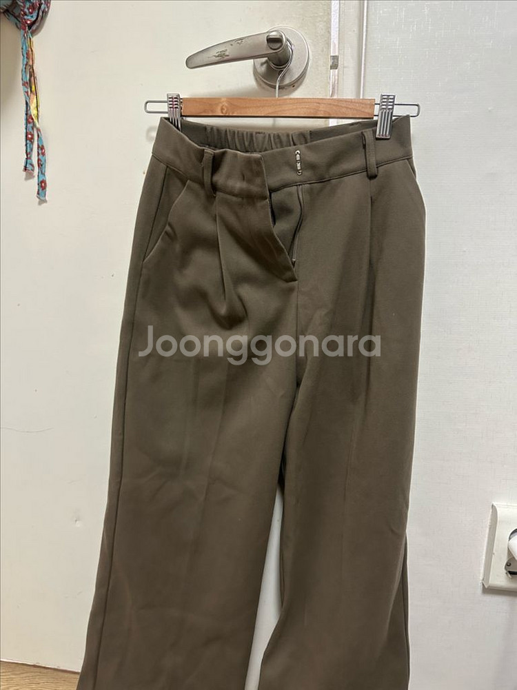 에이블리 원핀턱 와이드 슬랙스 브라운 S--4