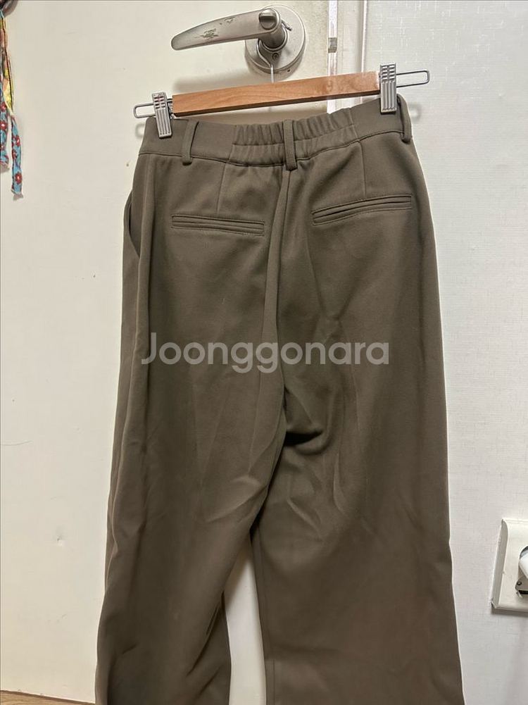 에이블리 원핀턱 와이드 슬랙스 브라운 S--5