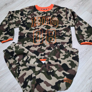 히로 glgk 24년 구상 플리츠 상하세트 140사이즈(퍼플 카모 네온 블랙)