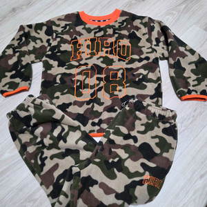 히로 glgk 24년 구상 플리츠 상하세트 140사이즈(퍼플 카모 네온 블랙)