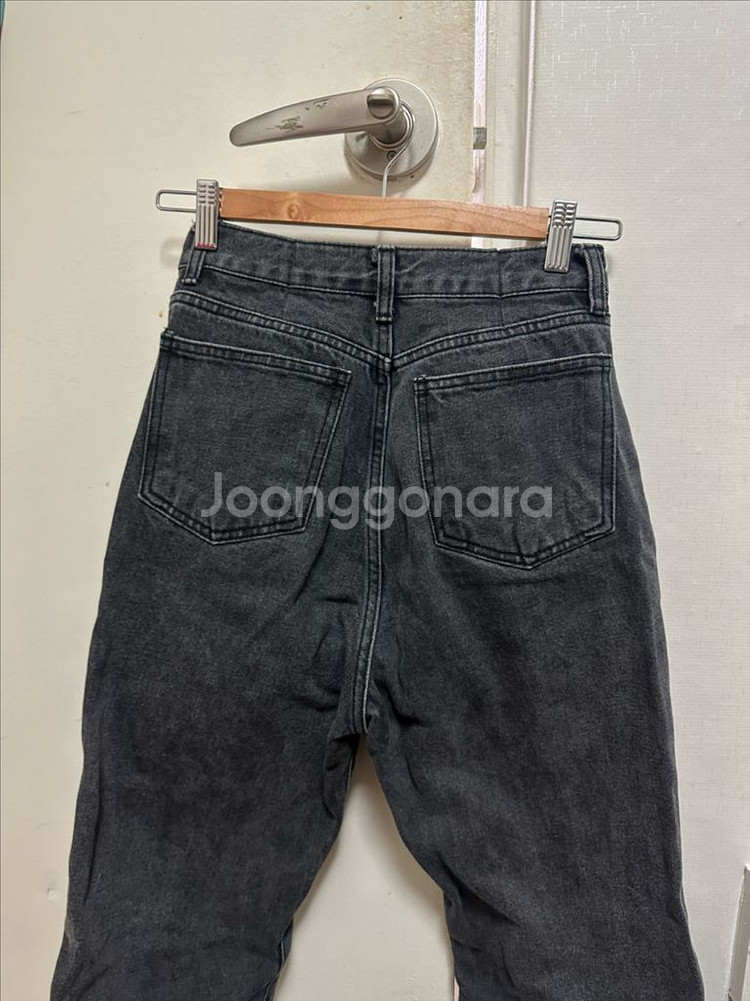 트임 흑청 와이드 청바지 S--1