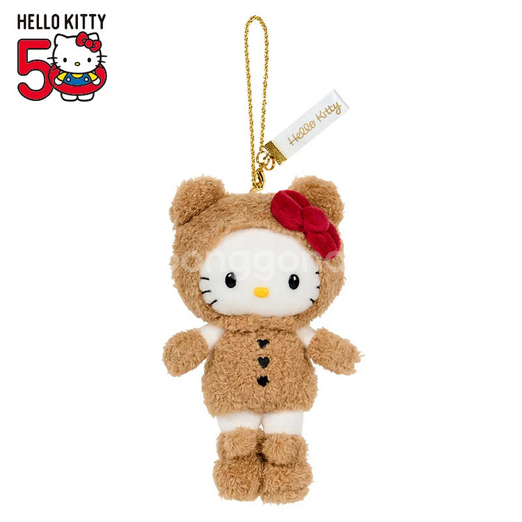 미개봉) 헬로키티 50주년 전시회 마스코트 곰돌이 인형 키링 산리오--2