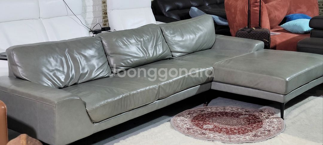 까사미아 콜트 천연가죽 4인 카우치 소파--2