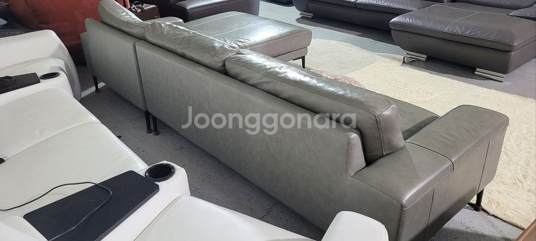 까사미아 콜트 천연가죽 4인 카우치 소파--9