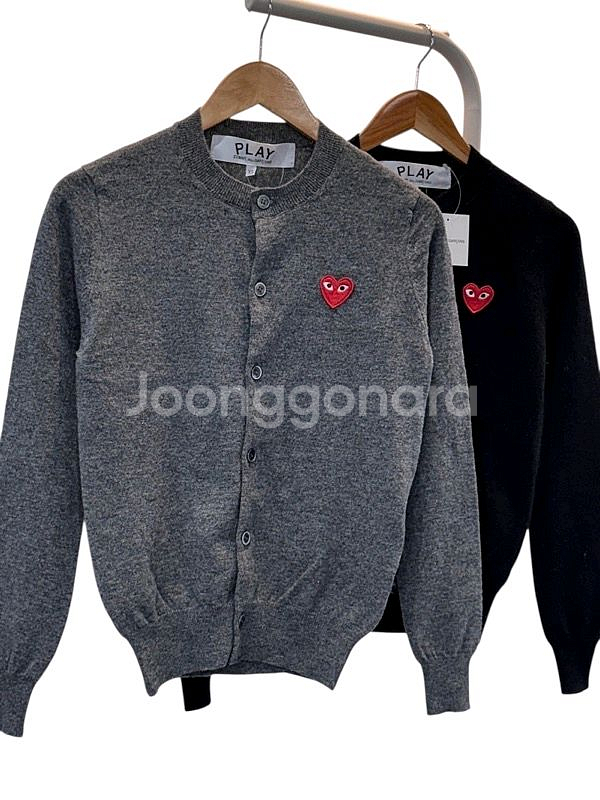 10장 한정수랑) 꼼데가르송 가디건 블랙/그레이--0