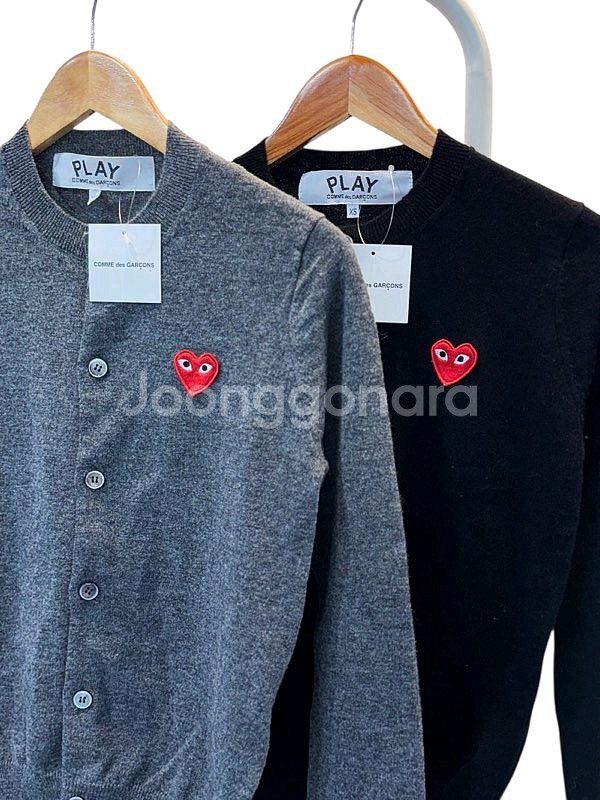 10장 한정수랑) 꼼데가르송 가디건 블랙/그레이--1