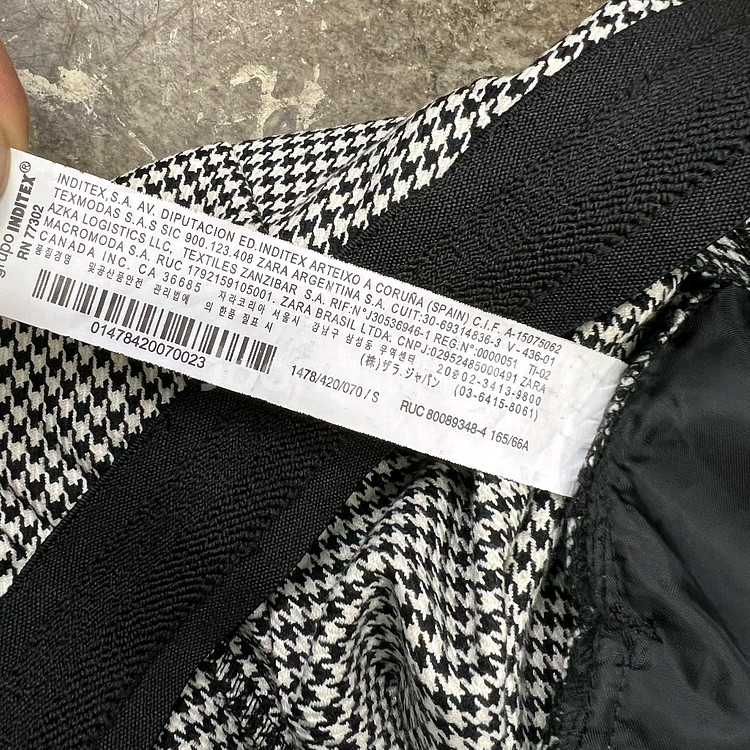 26) ZARA 자라 하운드투스 체크 슬랙스 팬츠 바지--7