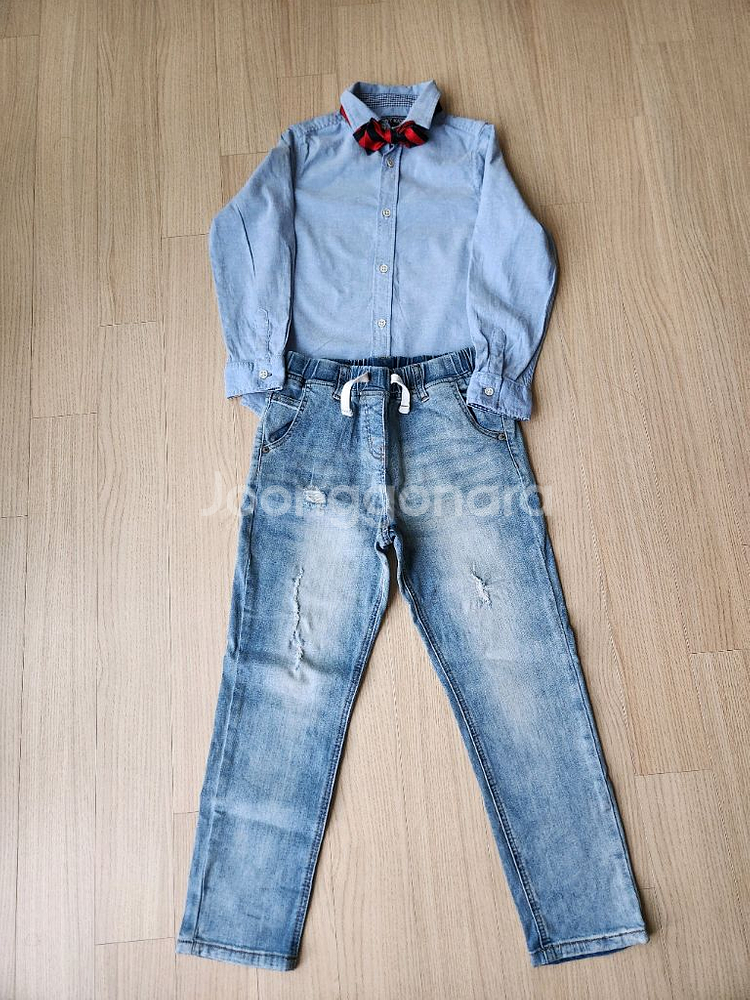 남아 셔츠 바지 세트 8y--4