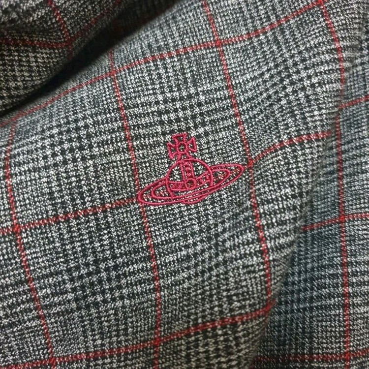 비비안웨스트우드 글렌체크 카울넥 모직 원피스--7