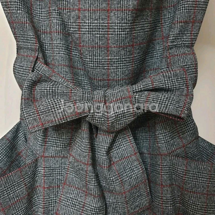 비비안웨스트우드 글렌체크 카울넥 모직 원피스--5