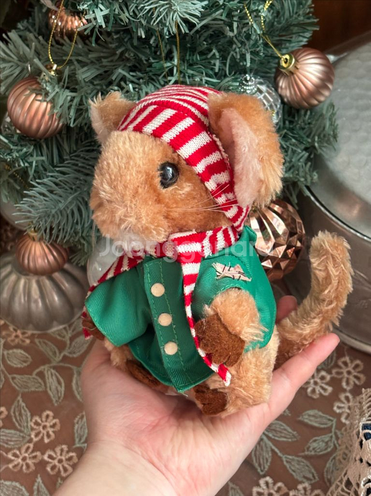 80년대 미국 앤틱빈티지인형 크리스마스소품 다킨 쥐인형 고전인형 앤틱소품 카페인테리어소품--0