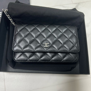 샤넬 woc 은장 캐비어 체인지갑 가방