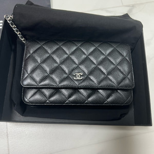 샤넬 woc 은장 캐비어 체인지갑 가방