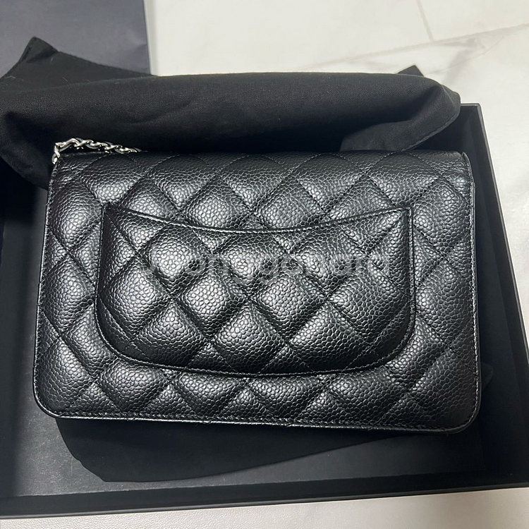 샤넬 woc 은장 캐비어 체인지갑 가방--2