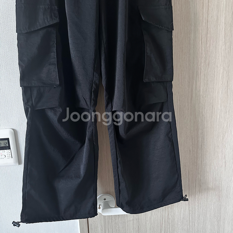 셔링카고 조거일자 투웨이팬츠 블랙--1