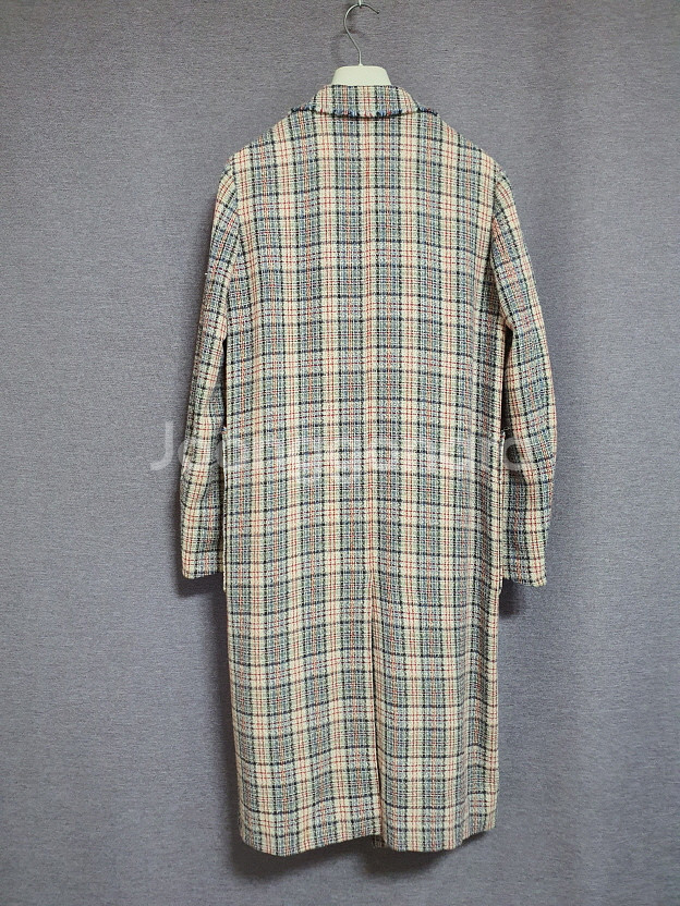 타임 time 실크 트위드 롱 자켓 55사이즈--3