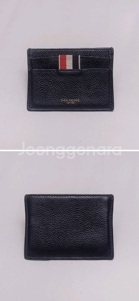 톰브라운 RWB 탭 그레인 페블레더 2cc 카드지갑--2