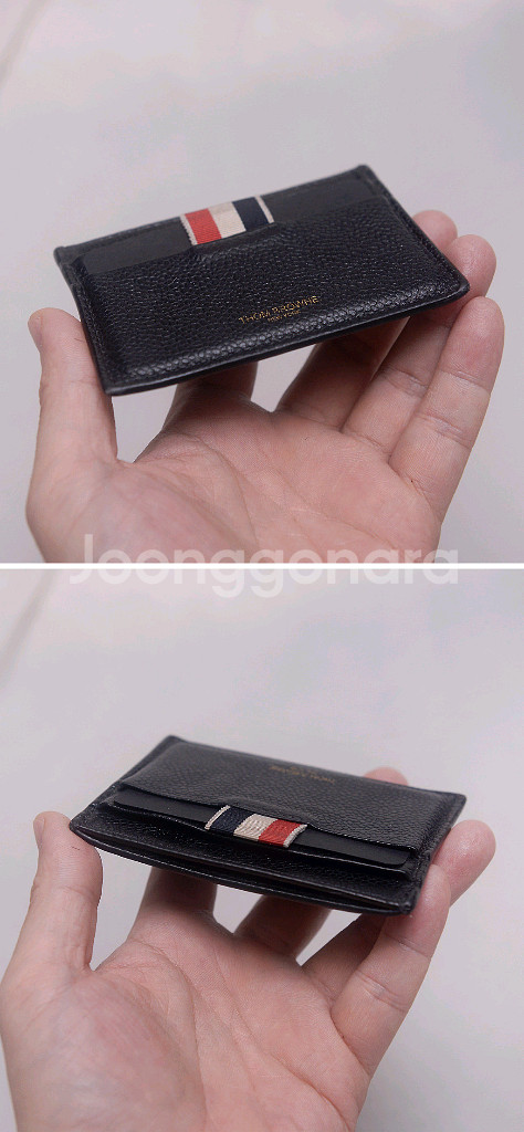 톰브라운 RWB 탭 그레인 페블레더 2cc 카드지갑--5