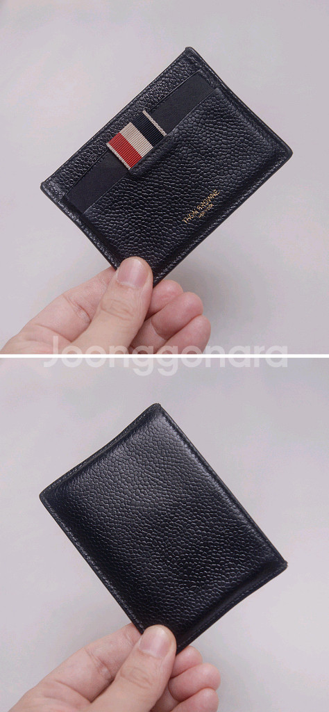 톰브라운 RWB 탭 그레인 페블레더 2cc 카드지갑--3