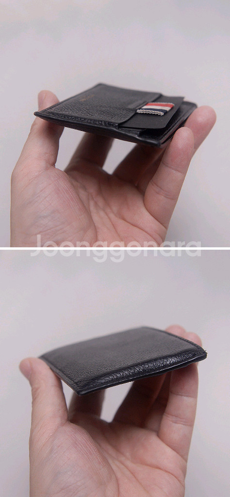 톰브라운 RWB 탭 그레인 페블레더 2cc 카드지갑--6