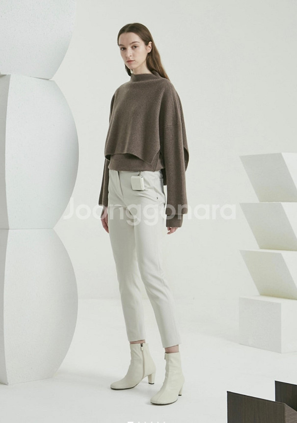 타임 time 에크루 이태리 약기모 슬랙스 팬츠 55 사이즈--0