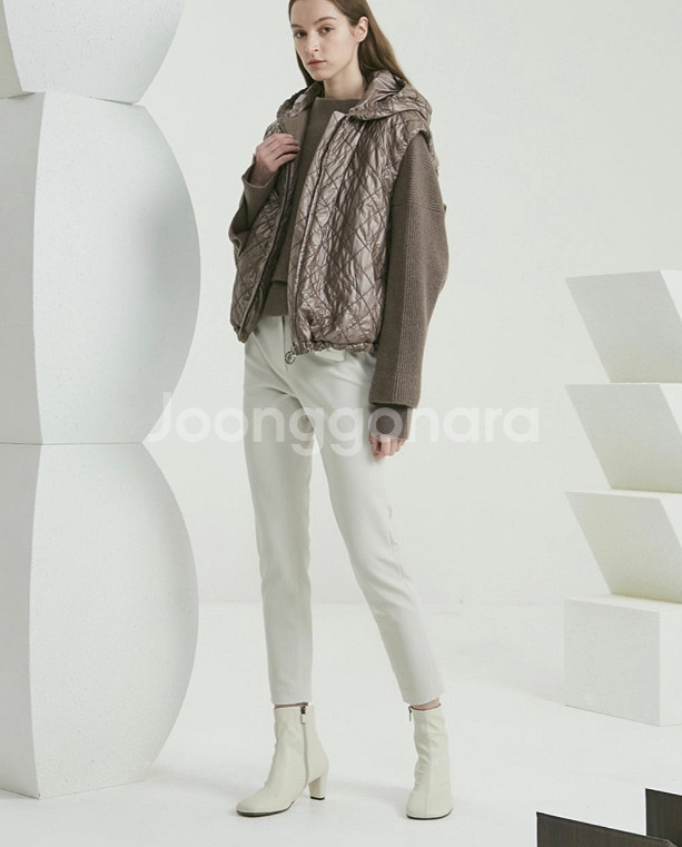 타임 time 에크루 이태리 약기모 슬랙스 팬츠 55 사이즈--3