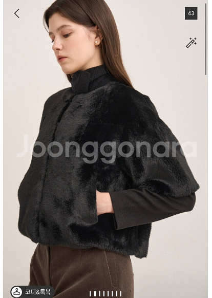 한섬 sjsj 에스제이에스제이 하프 슬리브 퍼 코트 44 25ss 정품--0