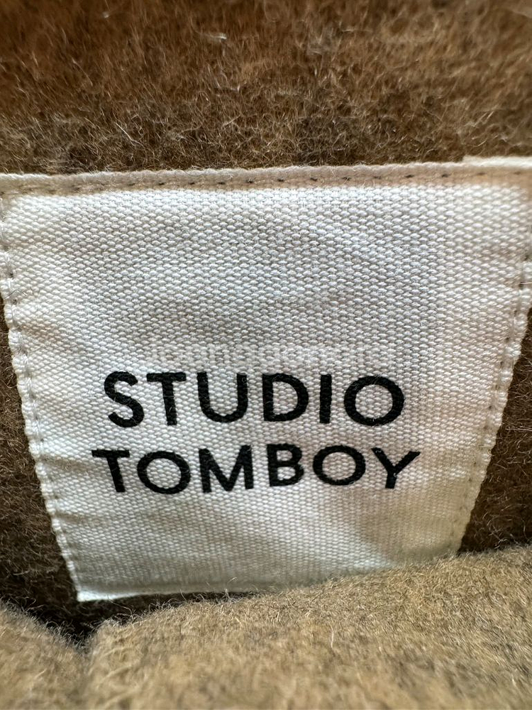 스튜디오 톰보이 베이지 울 더블코트 남녀공용--6