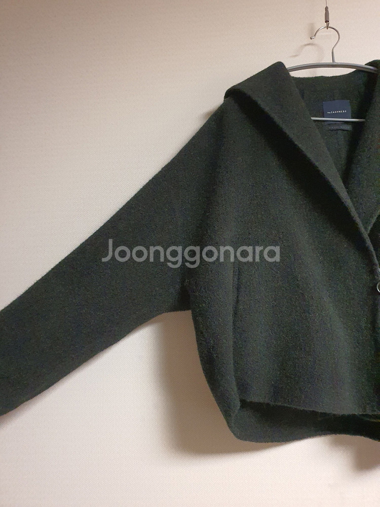 한섬 더캐시미어 이태리 베이비라마 후드 핸드메이드 자켓 44 반코트 정품--7