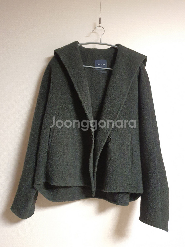 한섬 더캐시미어 이태리 베이비라마 후드 핸드메이드 자켓 44 반코트 정품--5