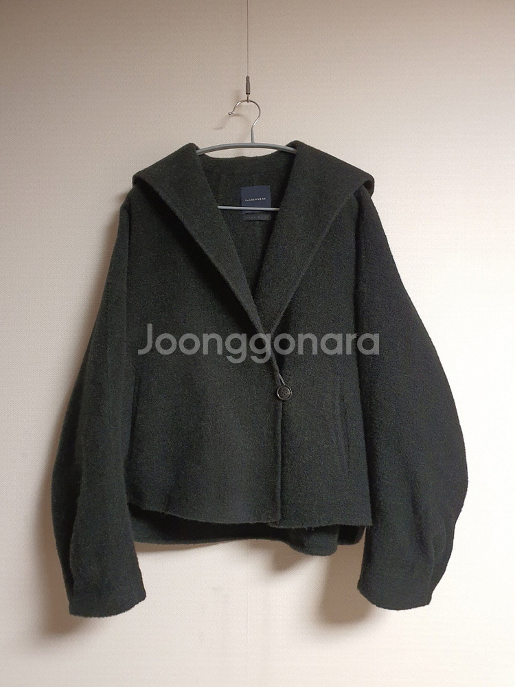 한섬 더캐시미어 이태리 베이비라마 후드 핸드메이드 자켓 44 반코트 정품--3