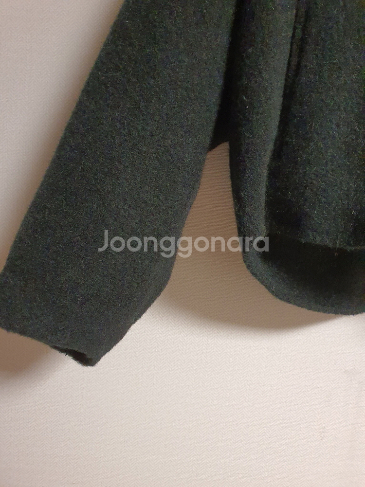 한섬 더캐시미어 이태리 베이비라마 후드 핸드메이드 자켓 44 반코트 정품--6