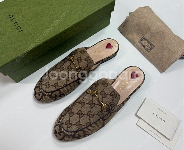 구찌 여성 자카드 뮬 정품--0