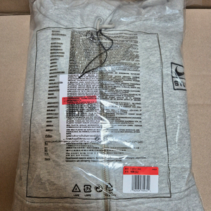 (L)나이키x스투시 풀 집 플리스 후드 그레이 헤더