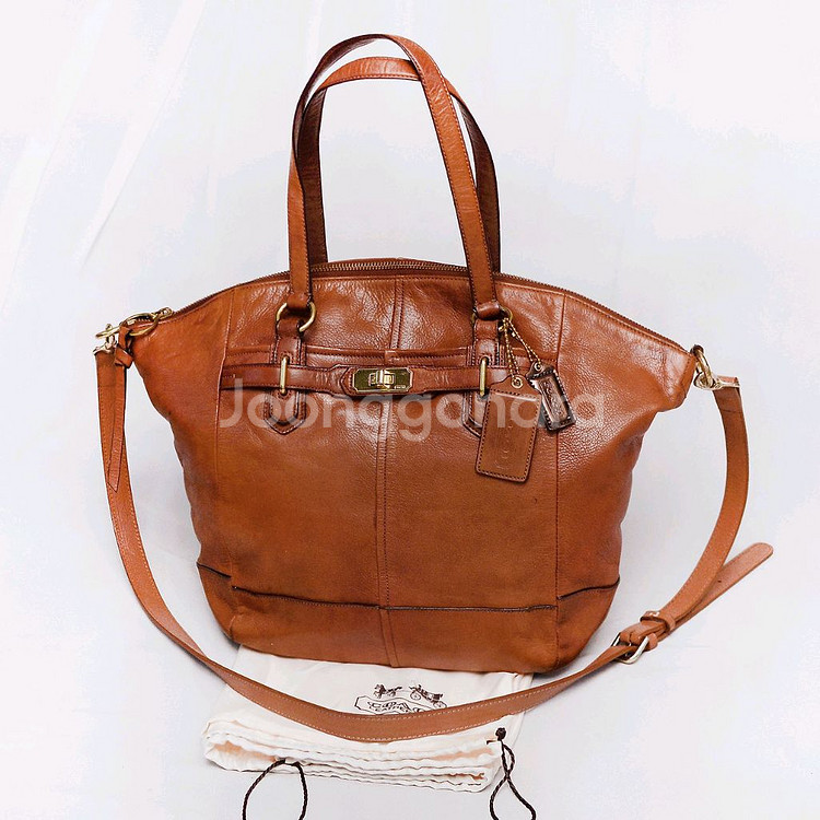 코치 에머슨 딥브라운 첼시레더 토트.숄더백 브리프케이스--0