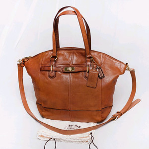 코치 에머슨 딥브라운 첼시레더 토트.숄더백 브리프케이스