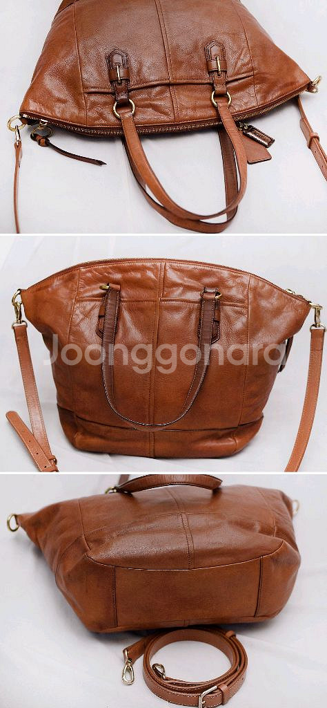 코치 에머슨 딥브라운 첼시레더 토트.숄더백 브리프케이스--3