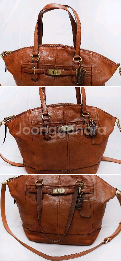 코치 에머슨 딥브라운 첼시레더 토트.숄더백 브리프케이스--2