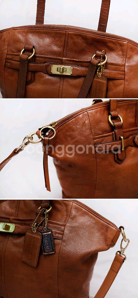 코치 에머슨 딥브라운 첼시레더 토트.숄더백 브리프케이스--4