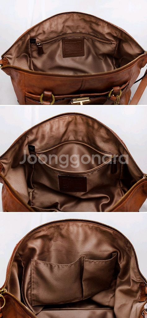 코치 에머슨 딥브라운 첼시레더 토트.숄더백 브리프케이스--7