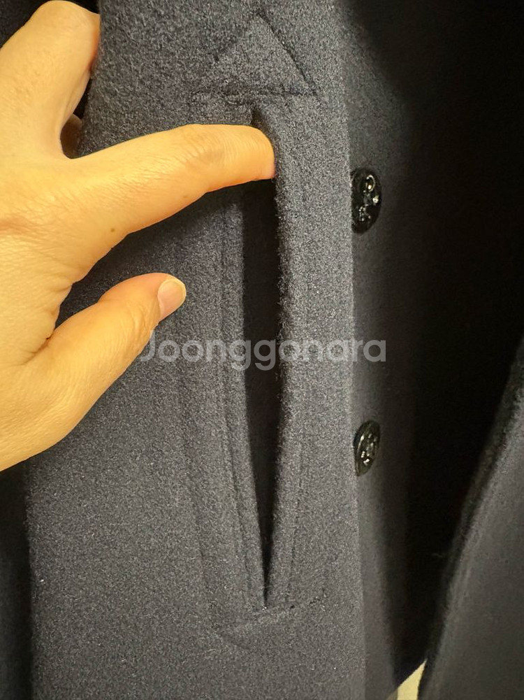 스튜디오 톰보이 네이비 하프코트--5