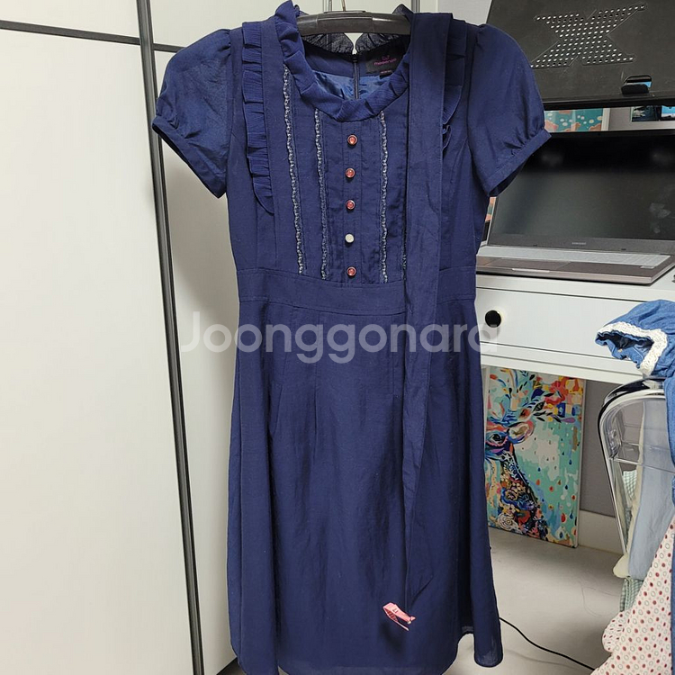 미센스 네이비 원피스 (허리끈 세트)--0