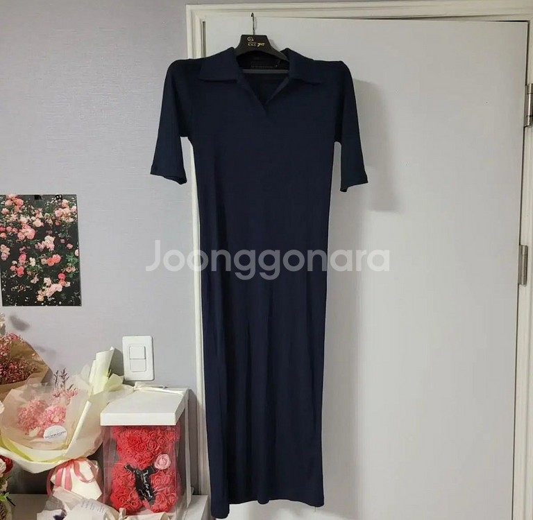 orr 오르 롱 니트 원피스 네이비--1