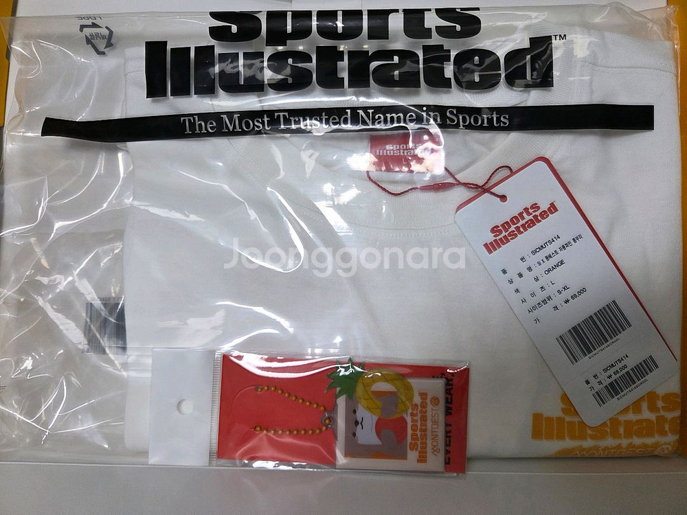 [몽베스트] SI X 몽베스트 자몽파인 콤부티 (오렌지) 남녀공용 티셔츠 화이트 미개봉 새상품--1