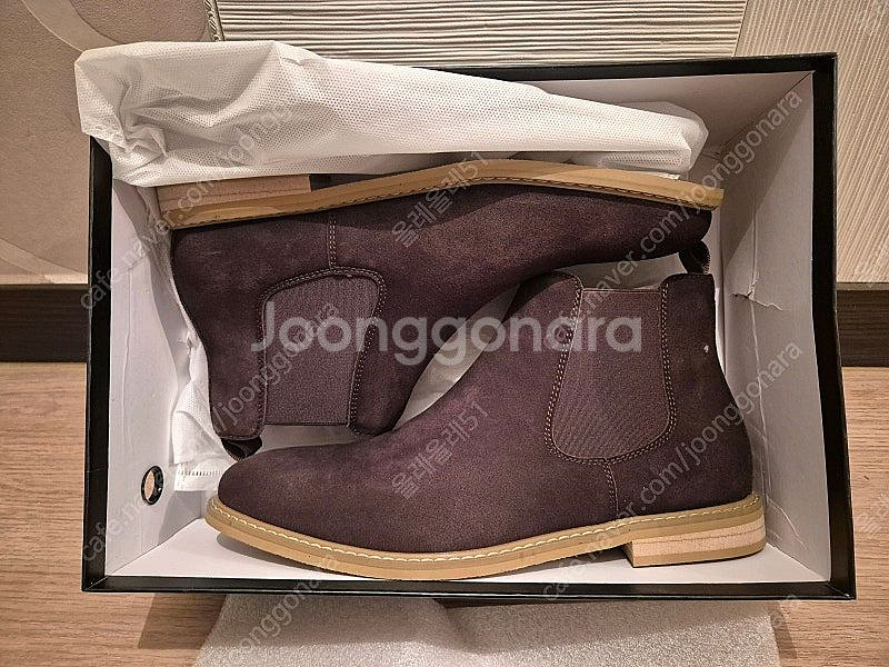 남성용 스웨이드 첼시부츠. 갈색 . 270 사이즈.--0