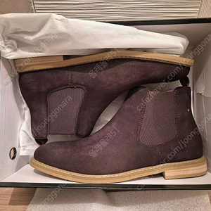 남성용 스웨이드 첼시부츠. 갈색 . 270 사이즈.