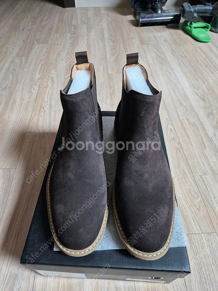 남성용 스웨이드 첼시부츠. 갈색 . 270 사이즈.--2