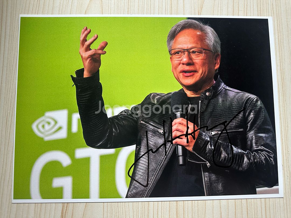 엔비디아 젠슨황 친필 싸인 사진 포토 액자--1